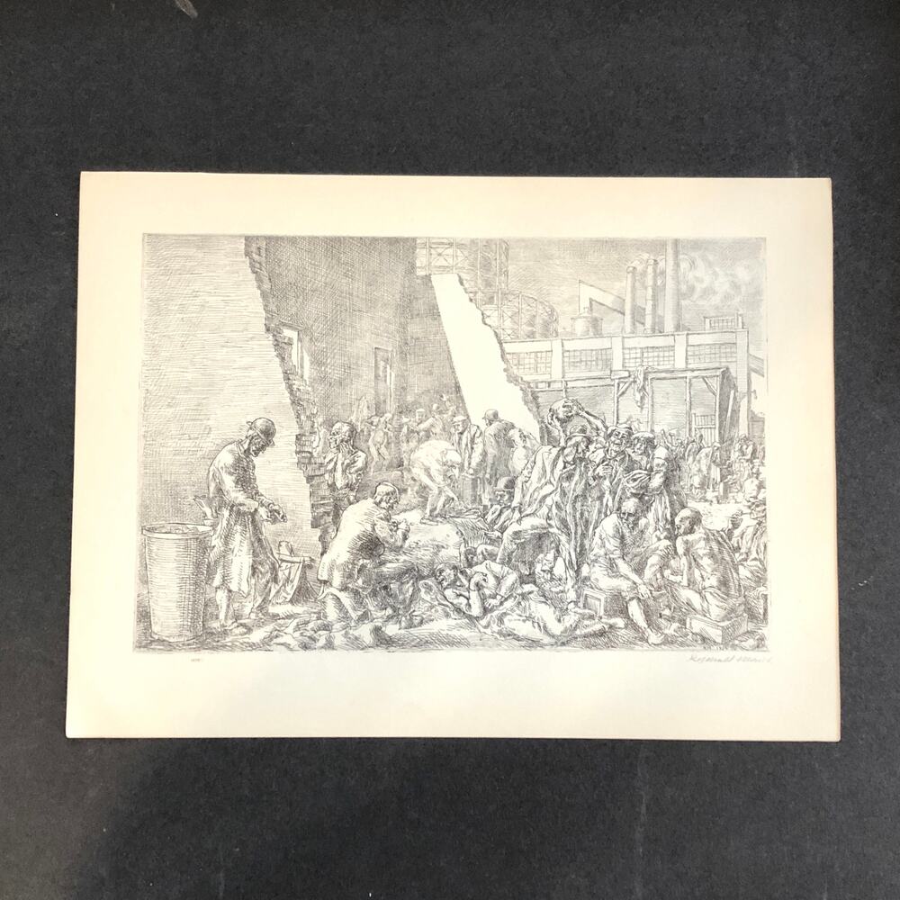 Reginald Marsh "The Jungle" 1930s Art Print Great Depression New York Sketch Vtg